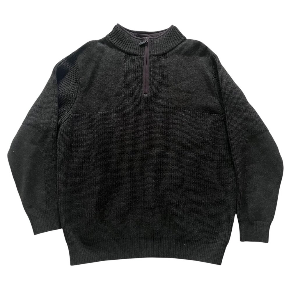 LL Bean Men's Waterfowl Sweater Size XL Green Merino Lambs Wool Water Repellent.